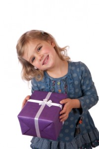 Little girl with a gift